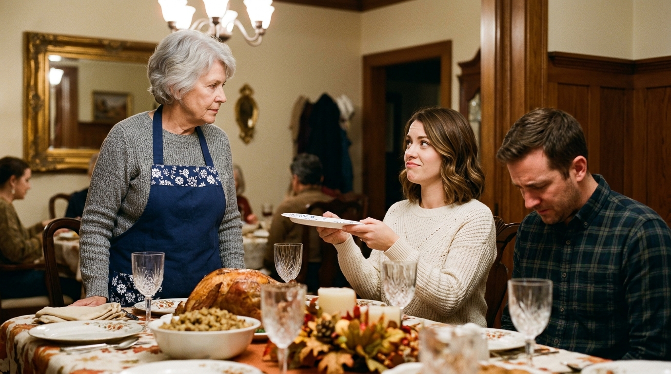PART 2: “Take your plate to the laundry room, Mom. We need your chair for Brenda’s mother”